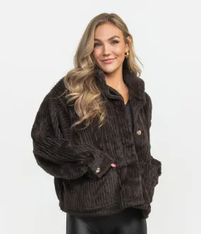 Peyton Sherpa Pile Jacket - Raven