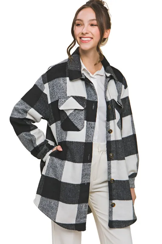 Plaid Bust Pocket Shacket