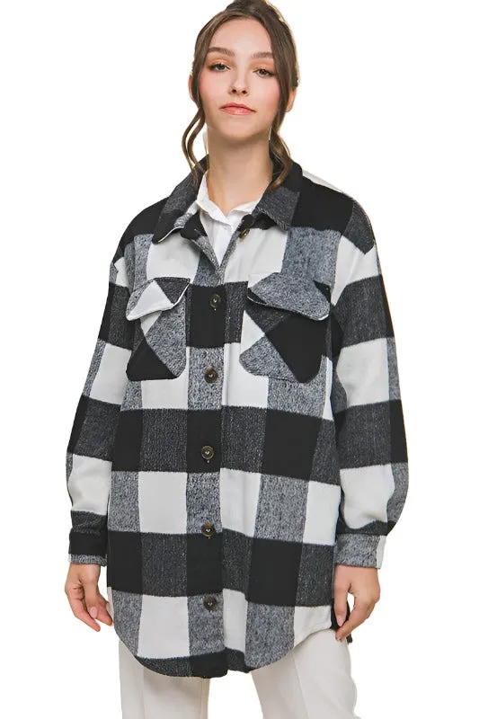 Plaid Bust Pocket Shacket