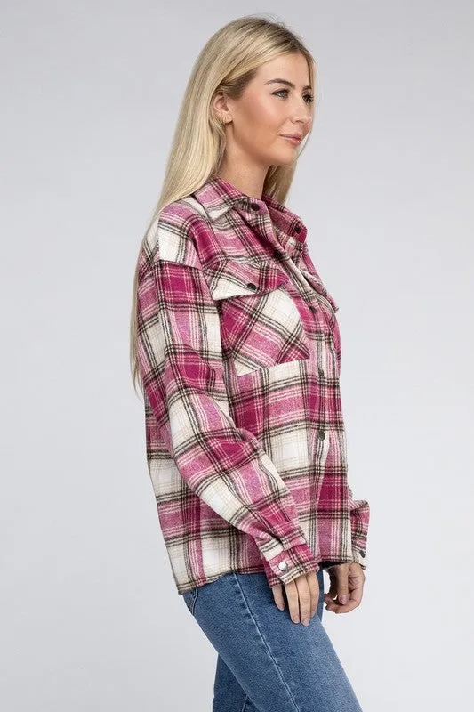 Plaid Front Pocket Shacket