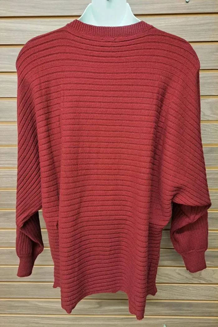 Plus Burgundy Wing Sleeve Sweater