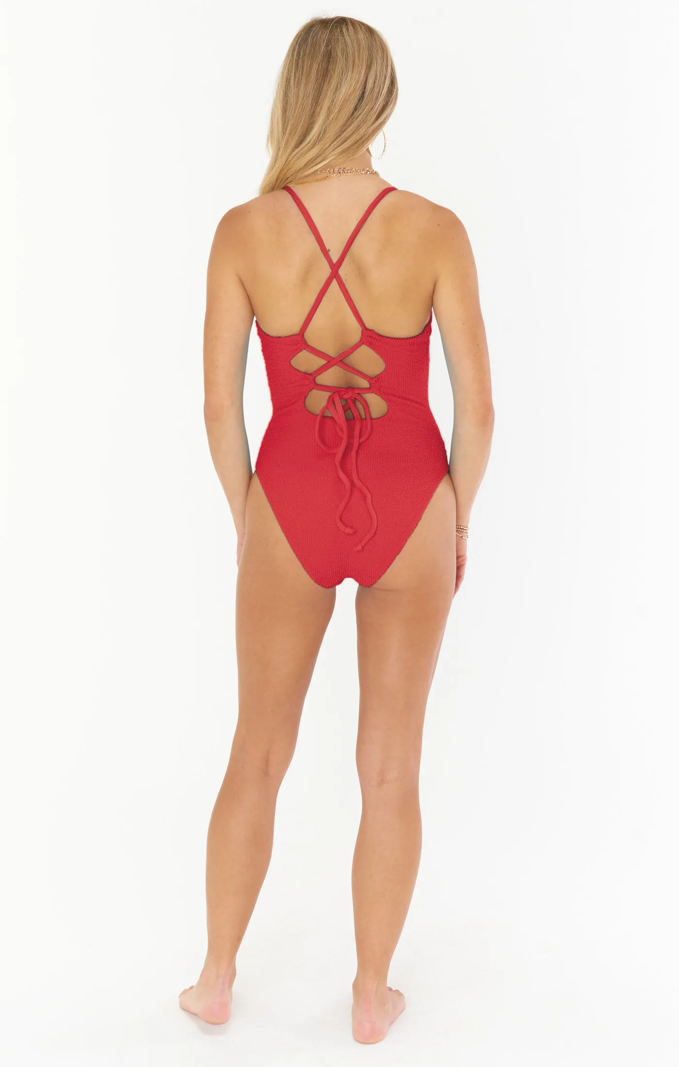 Positano One Piece ~ Red Scrunch