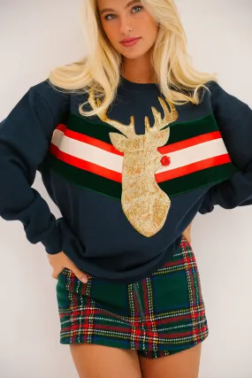 RED-NOSED REINDEER NAVY PULLOVER