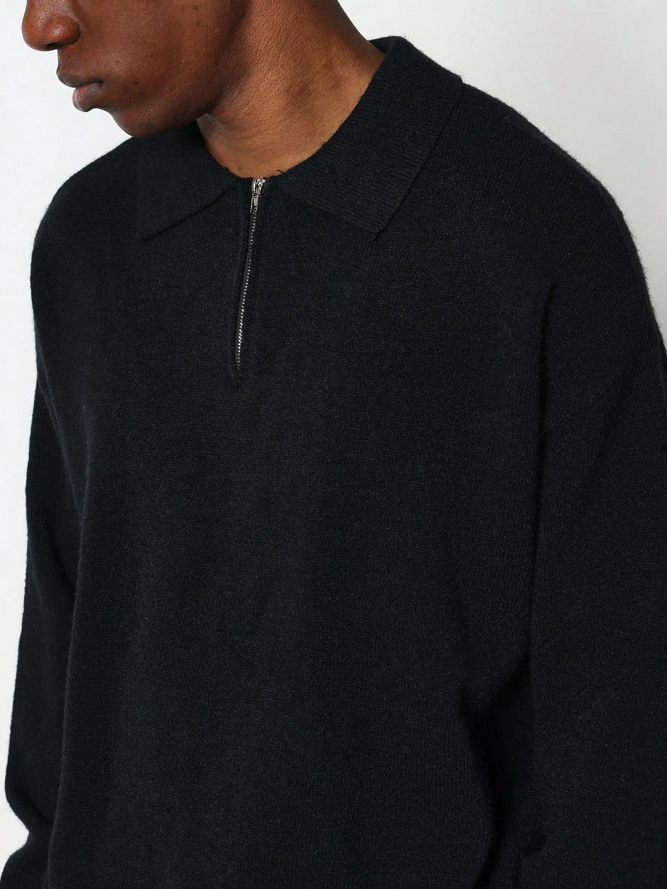 Regular Fit Half Zip Knit Polo Sweater