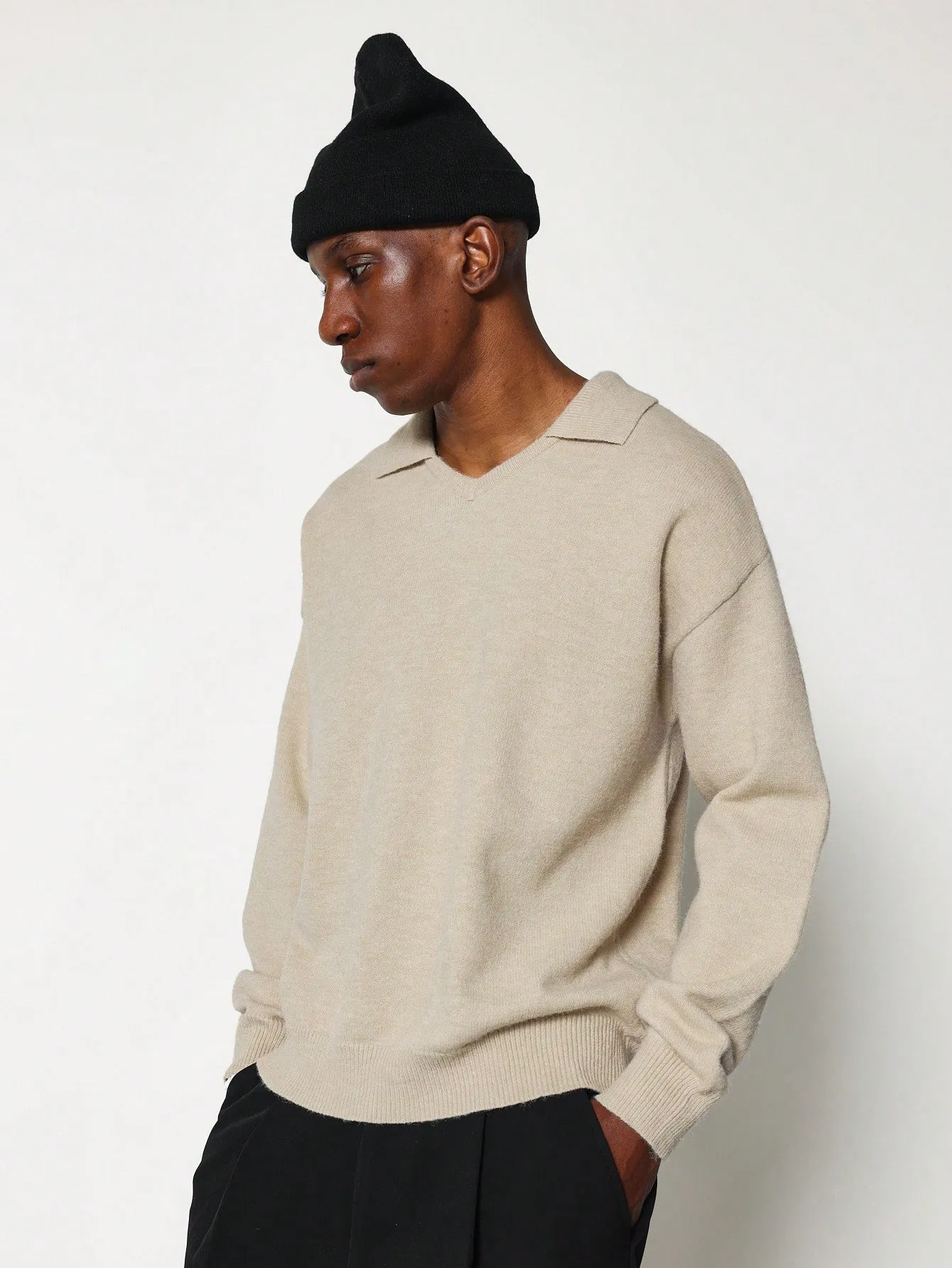 Regular Fit Knit Polo Sweater