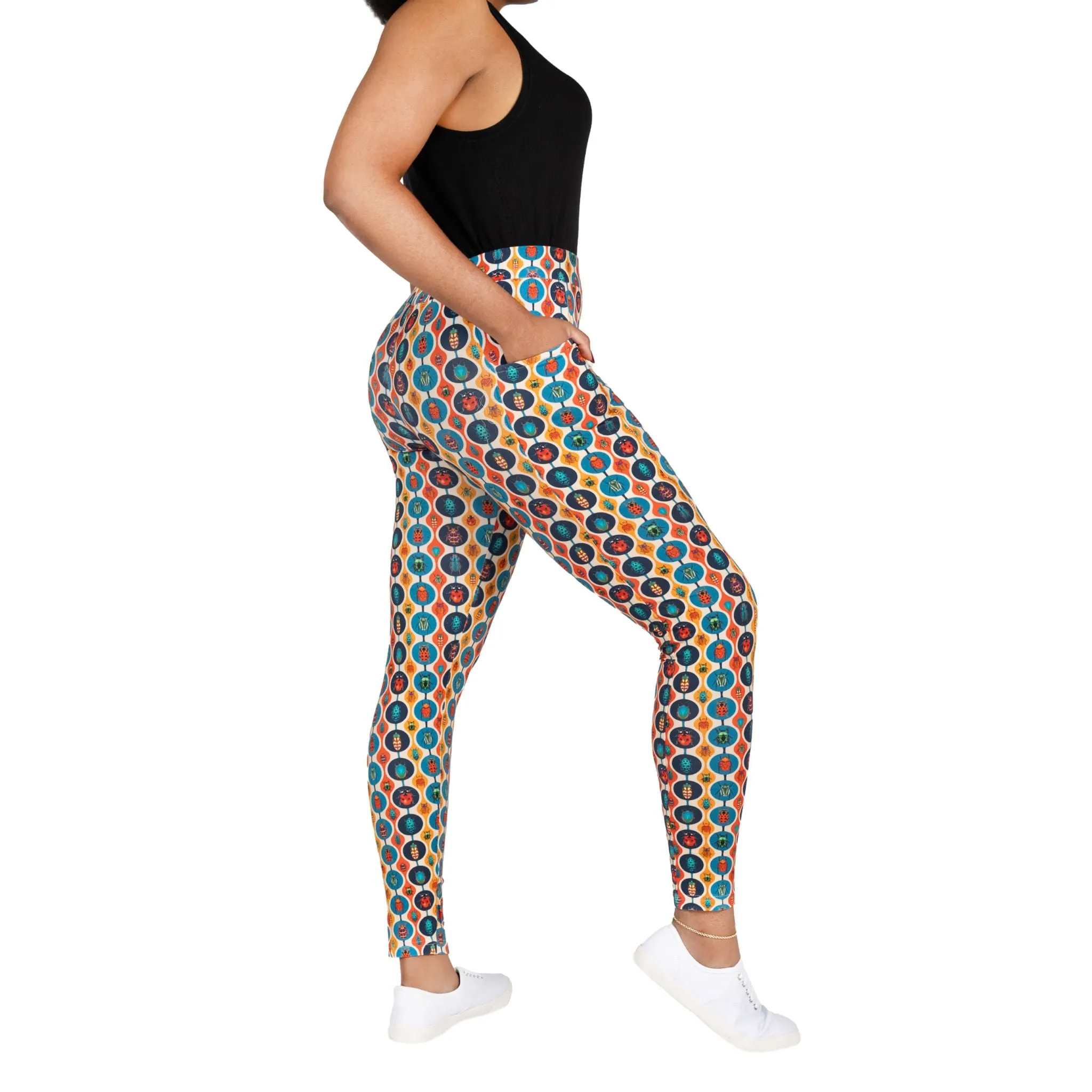 Retro Bugs Adults Leggings with Pockets [FINAL SALE]