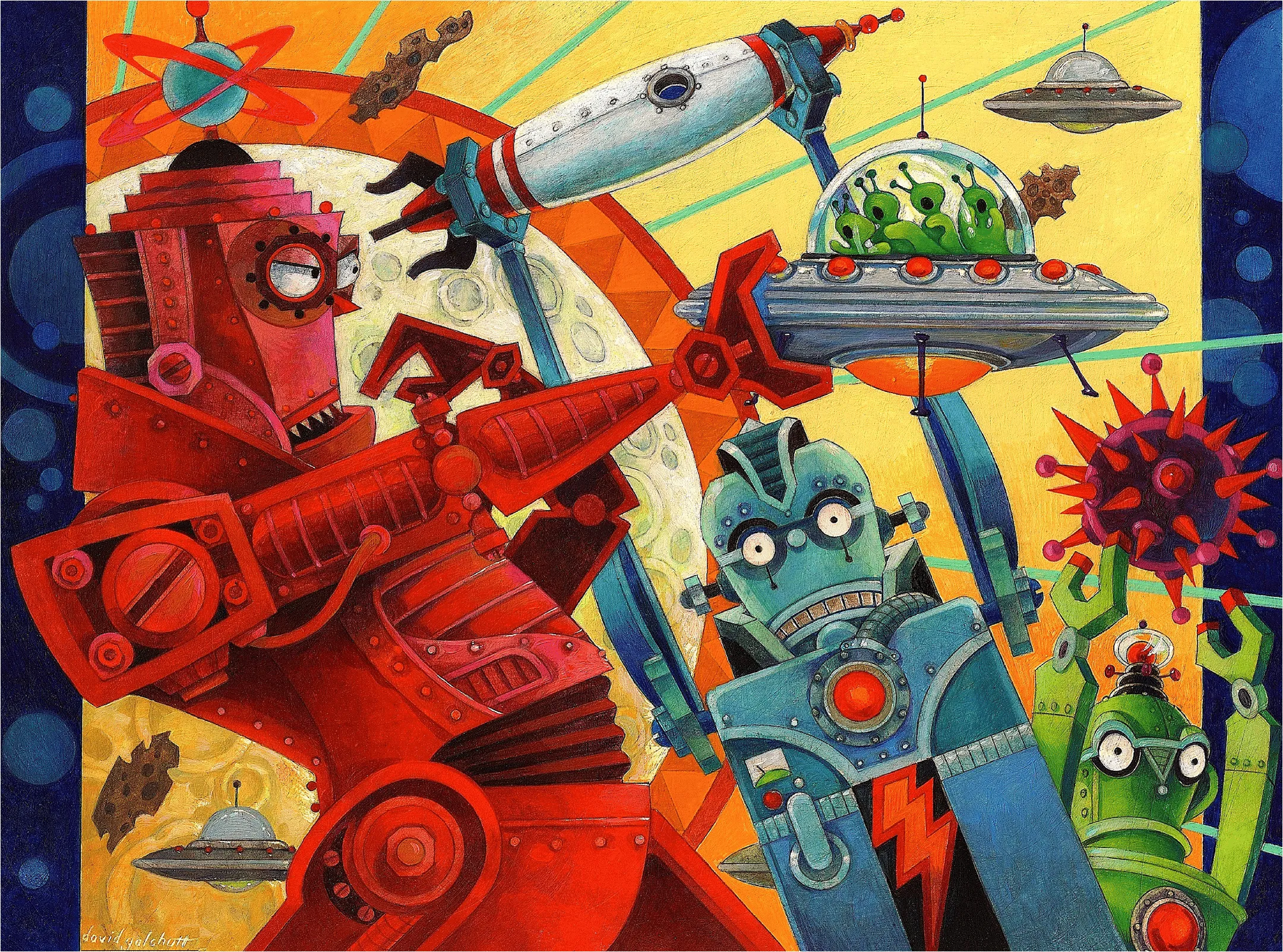 Robot Uprising  - 494 Piece Wooden Jigsaw Puzzle