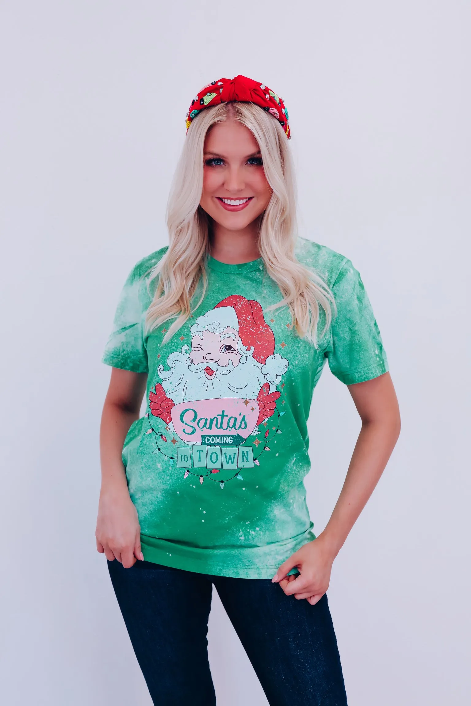 Santa's Coming To Town....Graphic Tee - Green