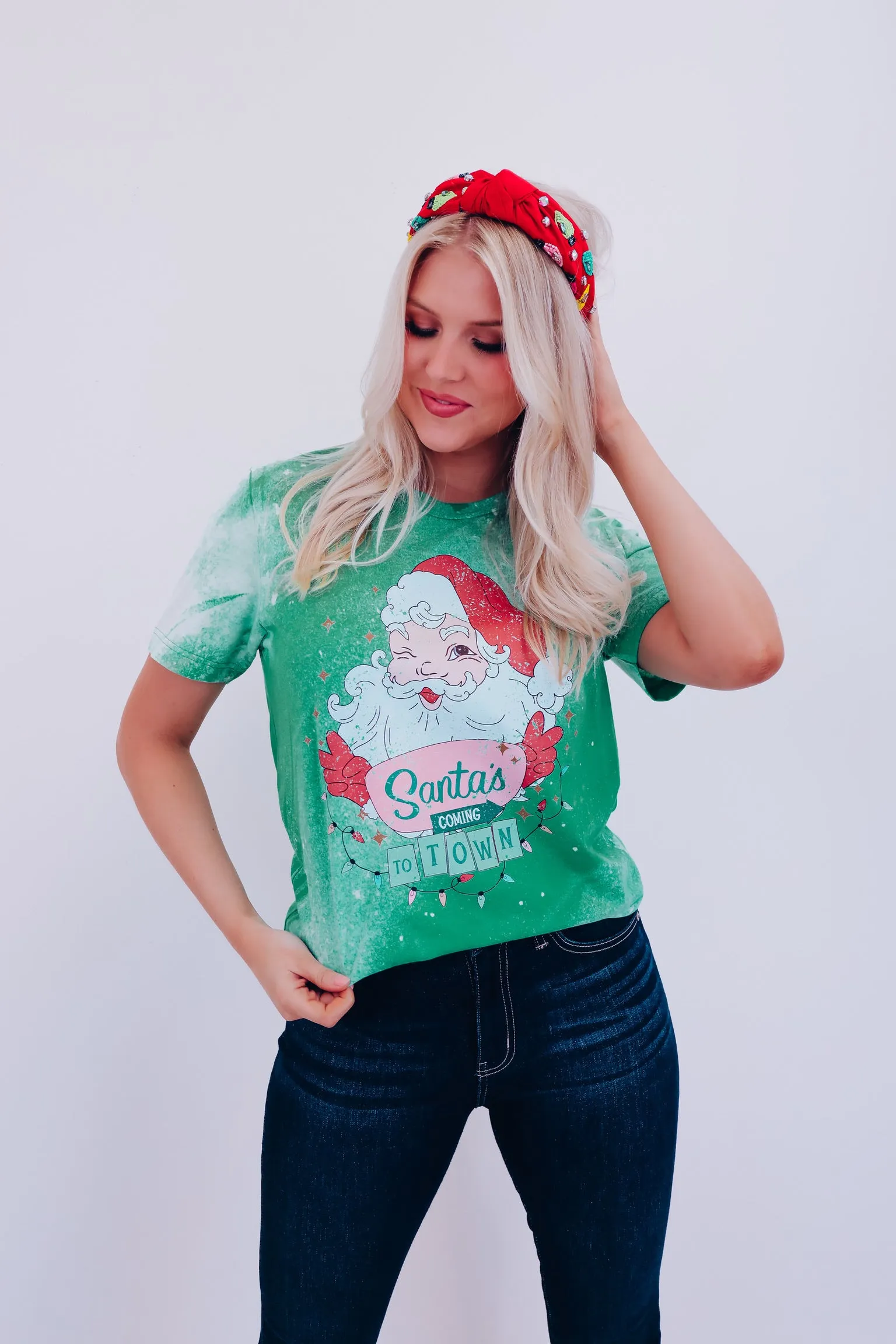 Santa's Coming To Town....Graphic Tee - Green