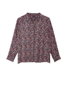 Selena Button Down Top | Black / Mauve