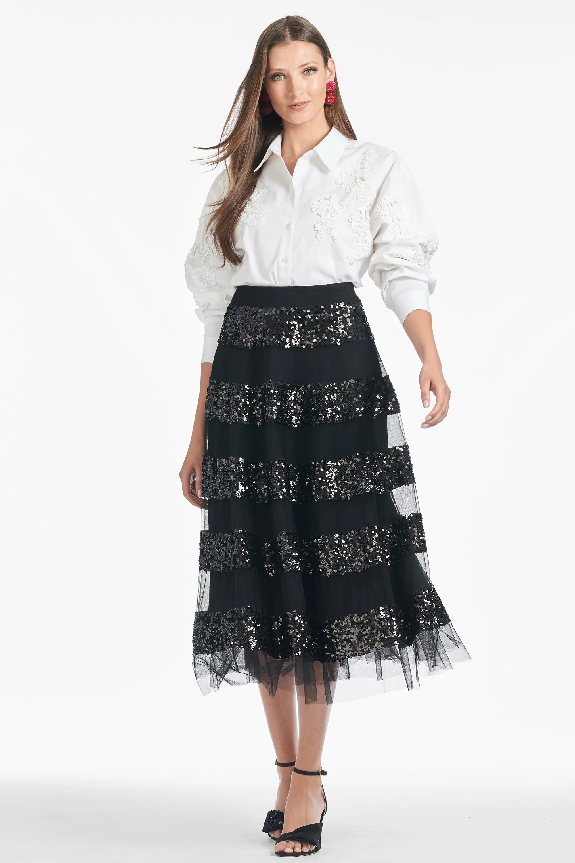 Sequin Viti Skirt - Black