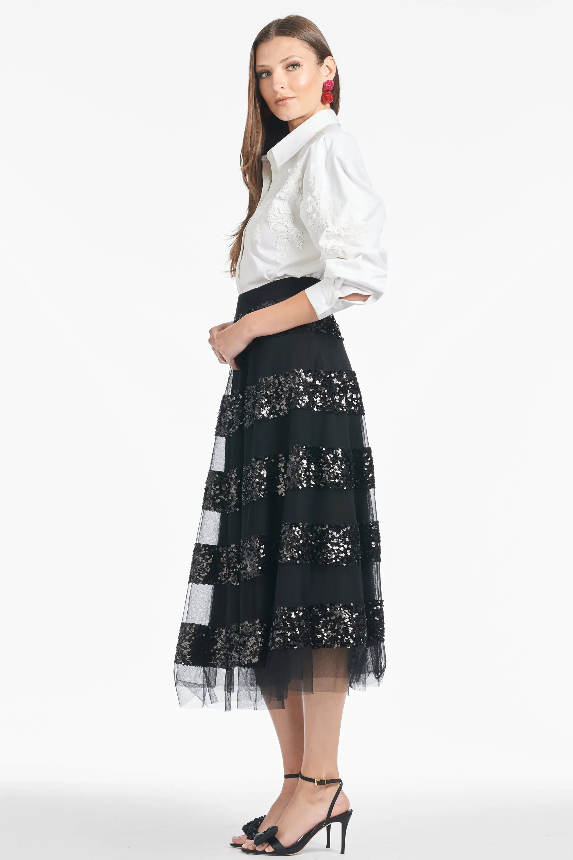 Sequin Viti Skirt - Black