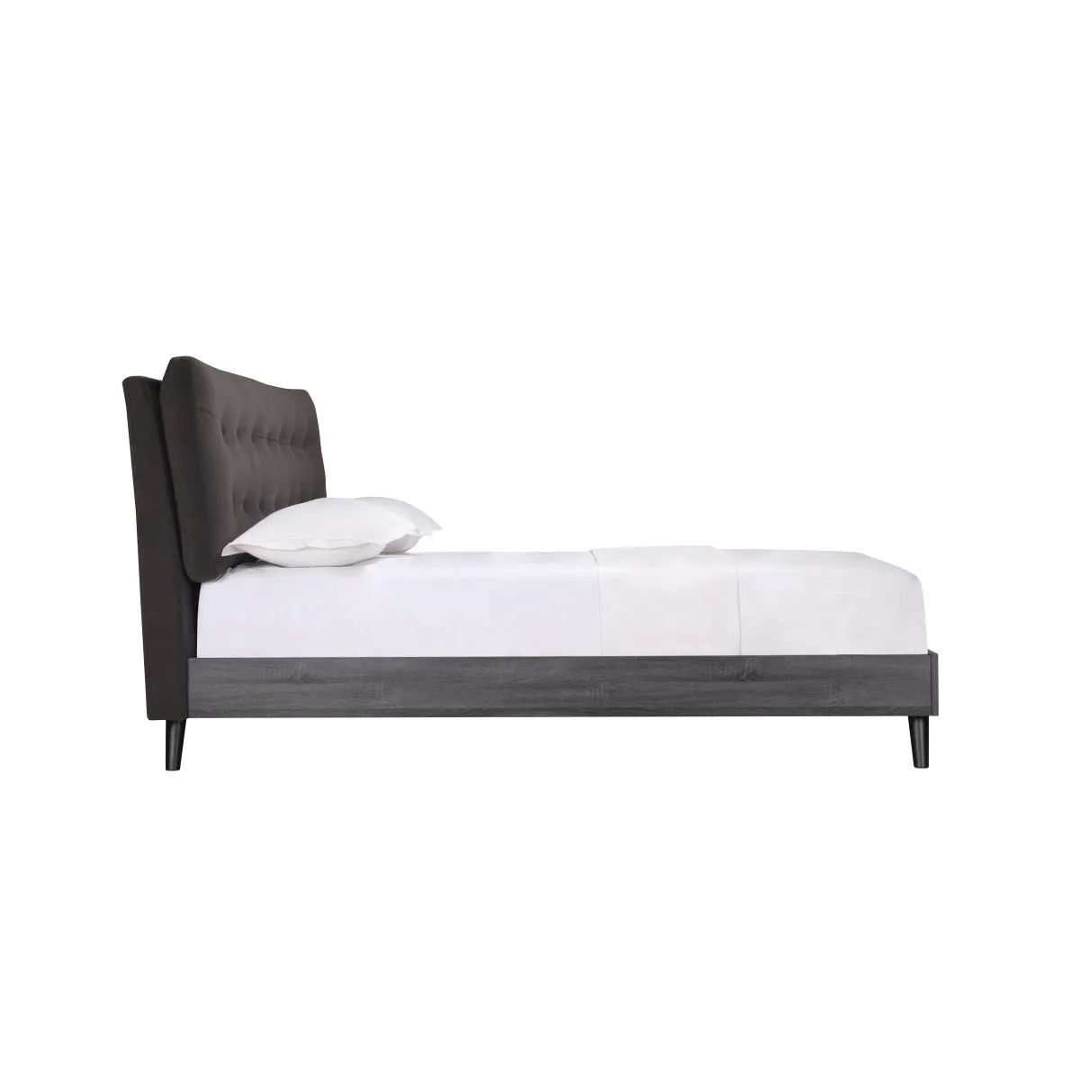 Serenity Queen Bed with Velvet Upholstered Headboard