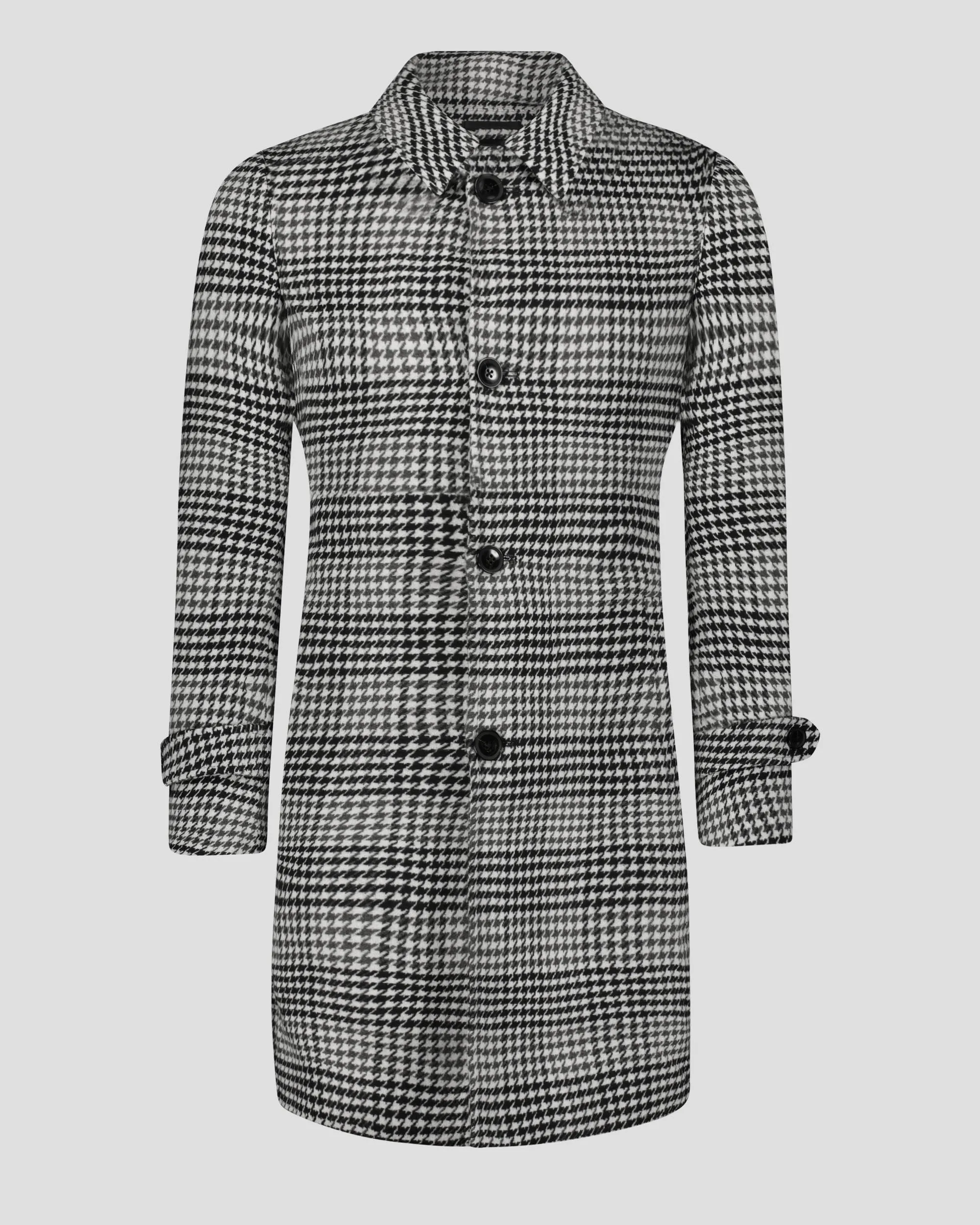 SG Car Coat – Black White   Houndstooth