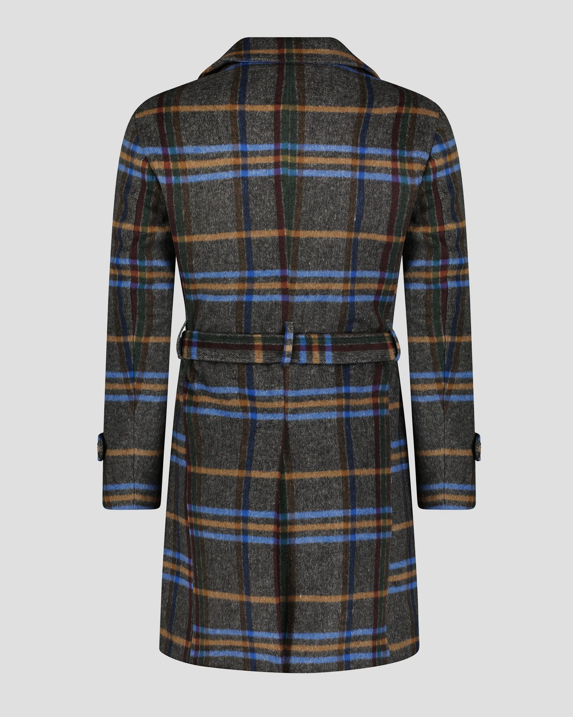 SG Car Coat – Silver   Blue Plaid