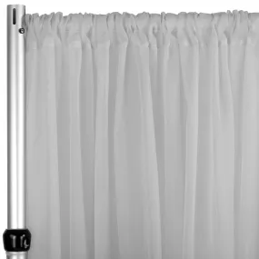 Sheer Voile Flame Retardant (FR) 12ft H x 118" W Drape/Backdrop Curtain Panel - Silver