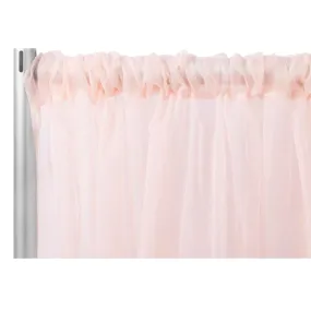 Sheer Voile Flame Retardant (FR) 14ft H x 118" W Drape/Backdrop Curtain Panel - Blush/Rose Gold