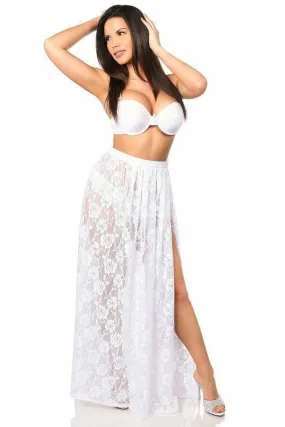 Sheer White Lace Skirt