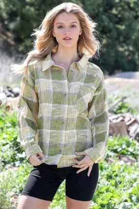 SHIRT- LAUREN'S LINEN BLEND PLAID SHIRT