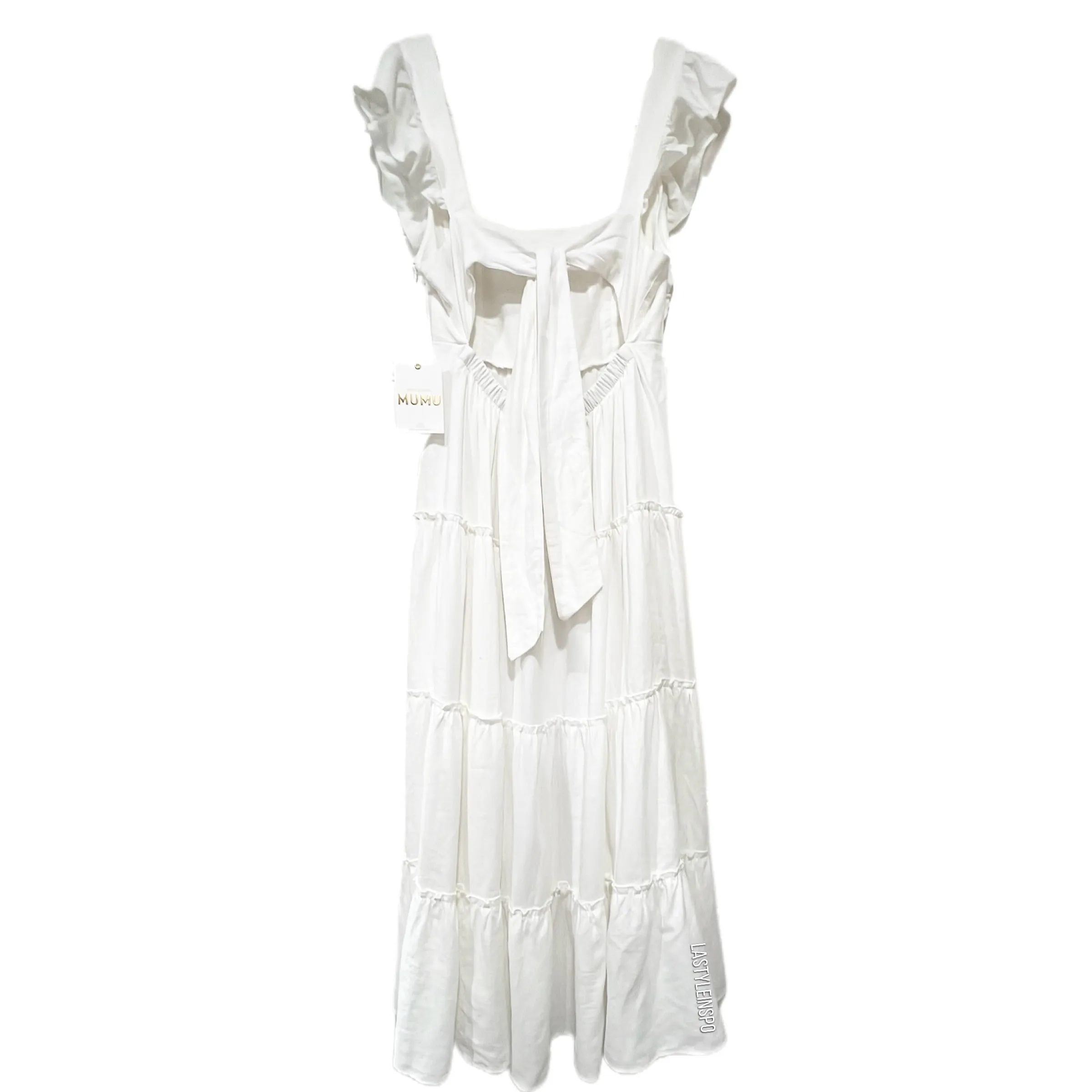 Show Me Your MuMu Lovely Ruffles Victorian Maxi-Midi Dress in White Size Medium