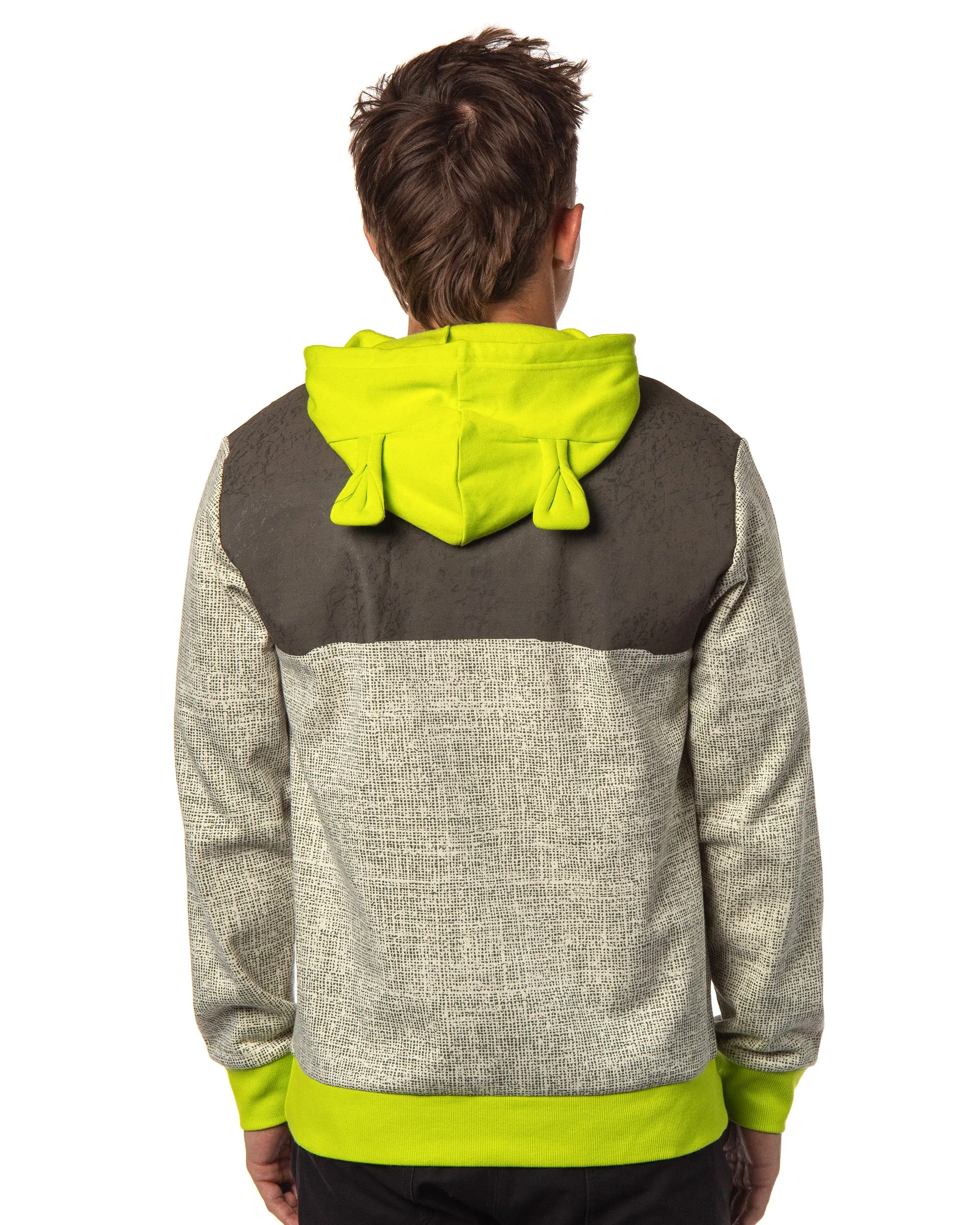 Shrek Costume Pullover Hoodie Sweatshirt With 3D Trumpet Ears On Hood