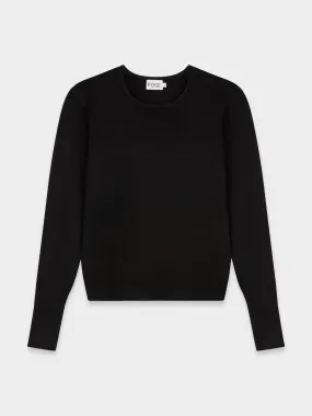 SILK KNIT SWEATER-BLACK