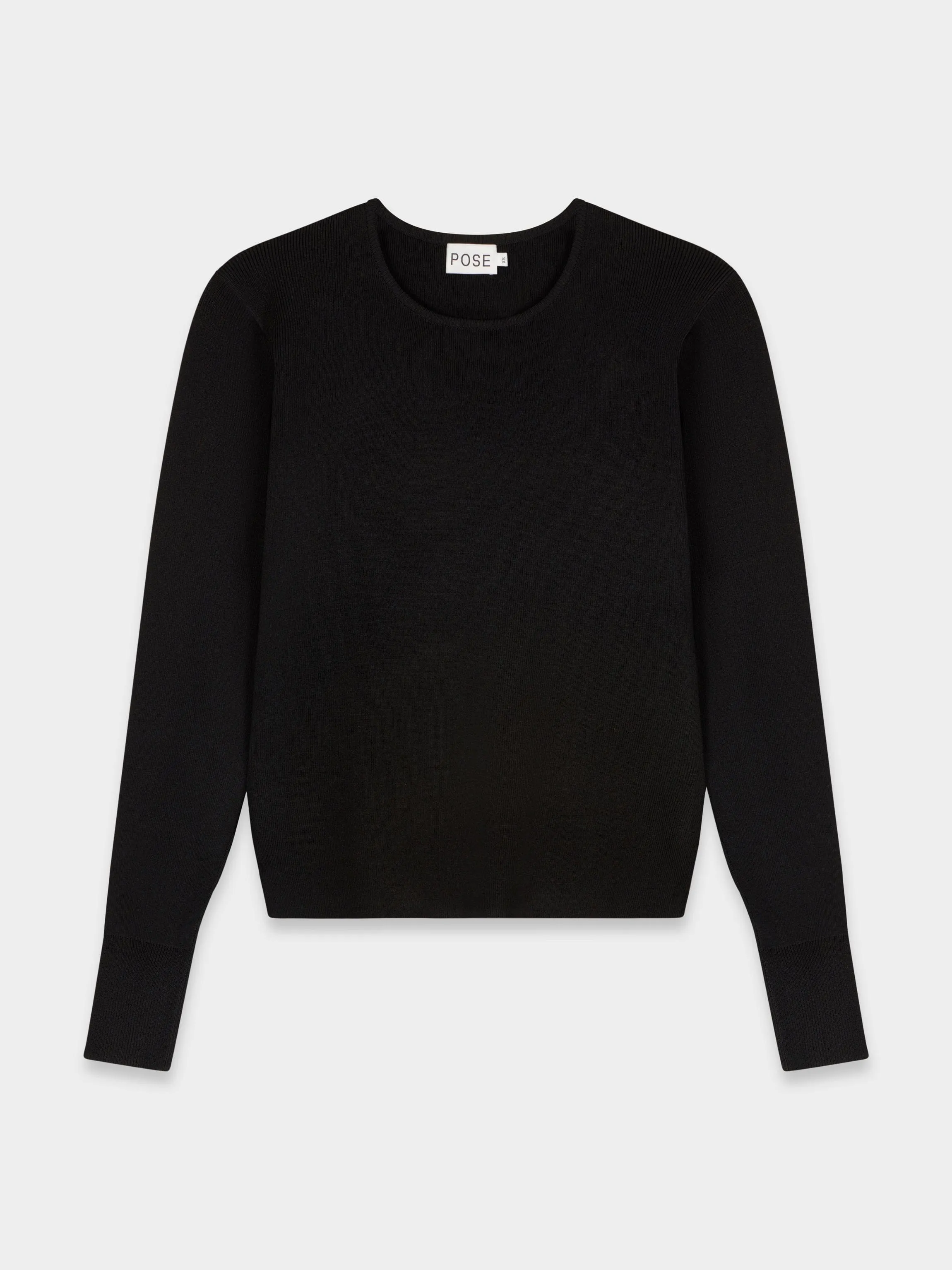 SILK KNIT SWEATER-BLACK