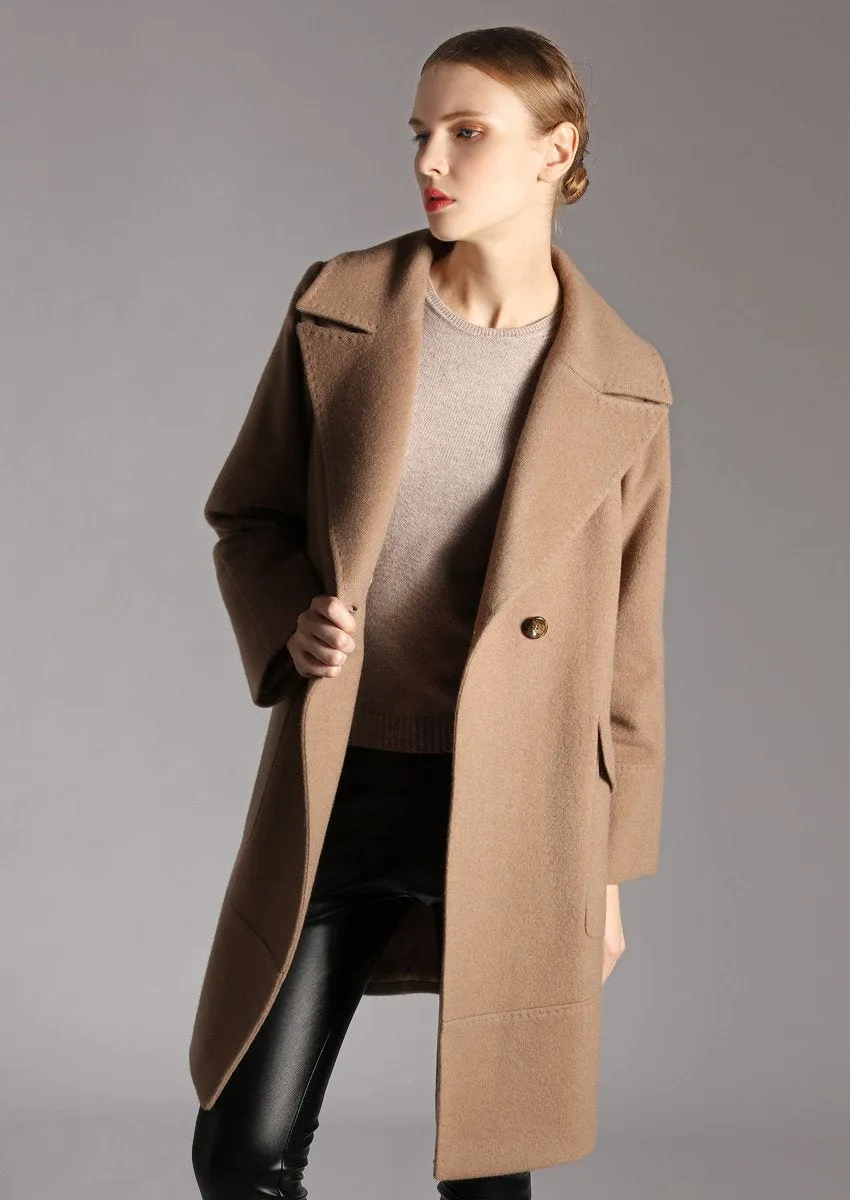 Single-breasted cashmere coat