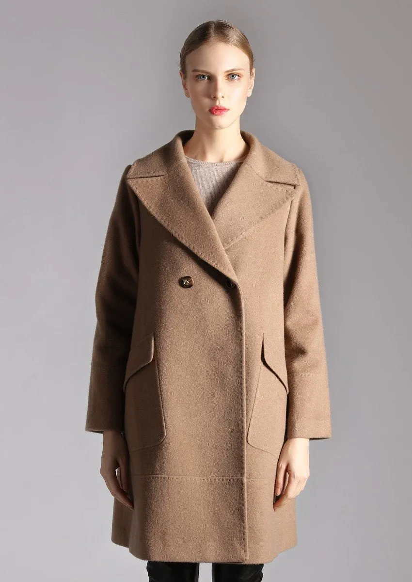 Single-breasted cashmere coat