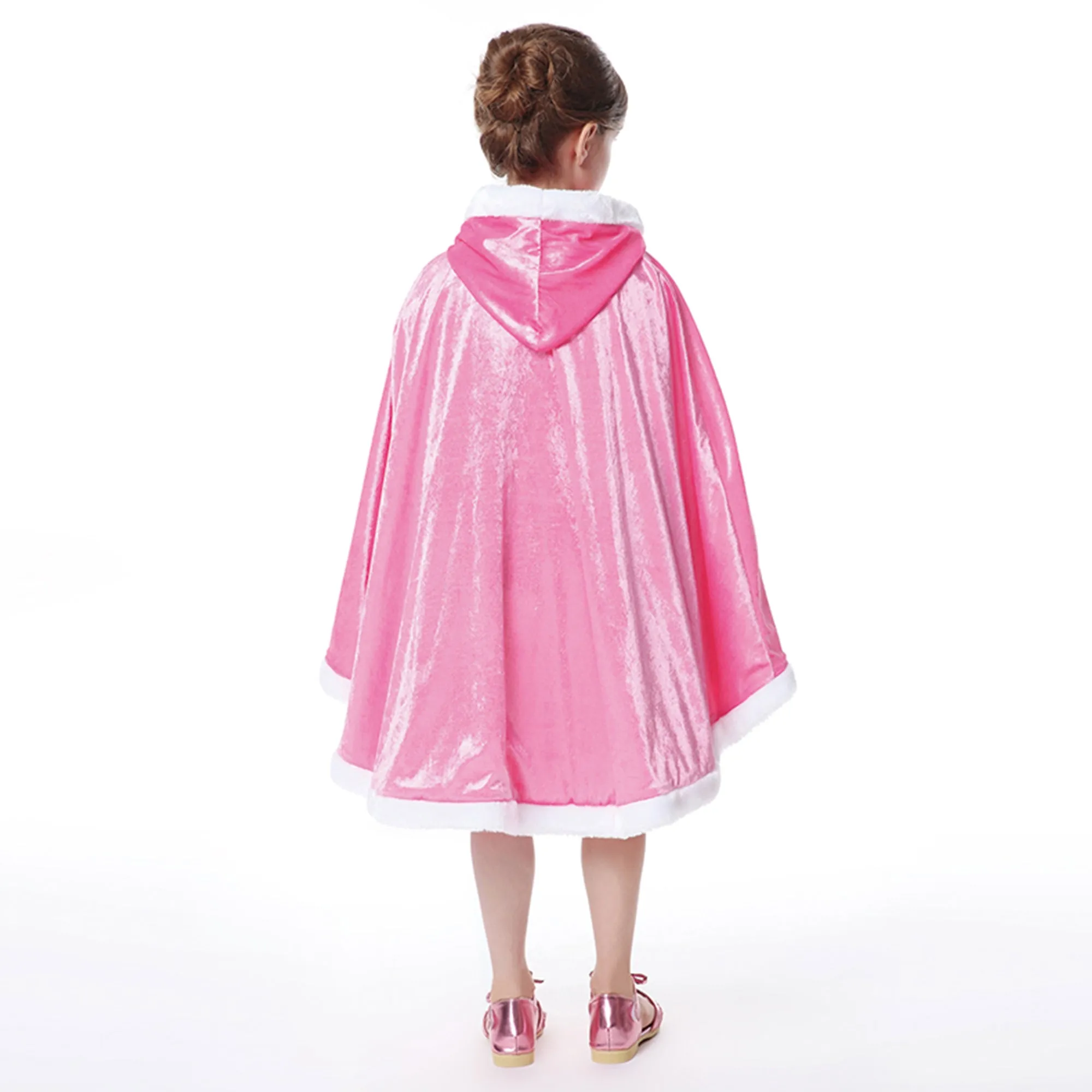 Sleeping Beauty Princess Cape Cloak Soft Velvet Fur Hooded