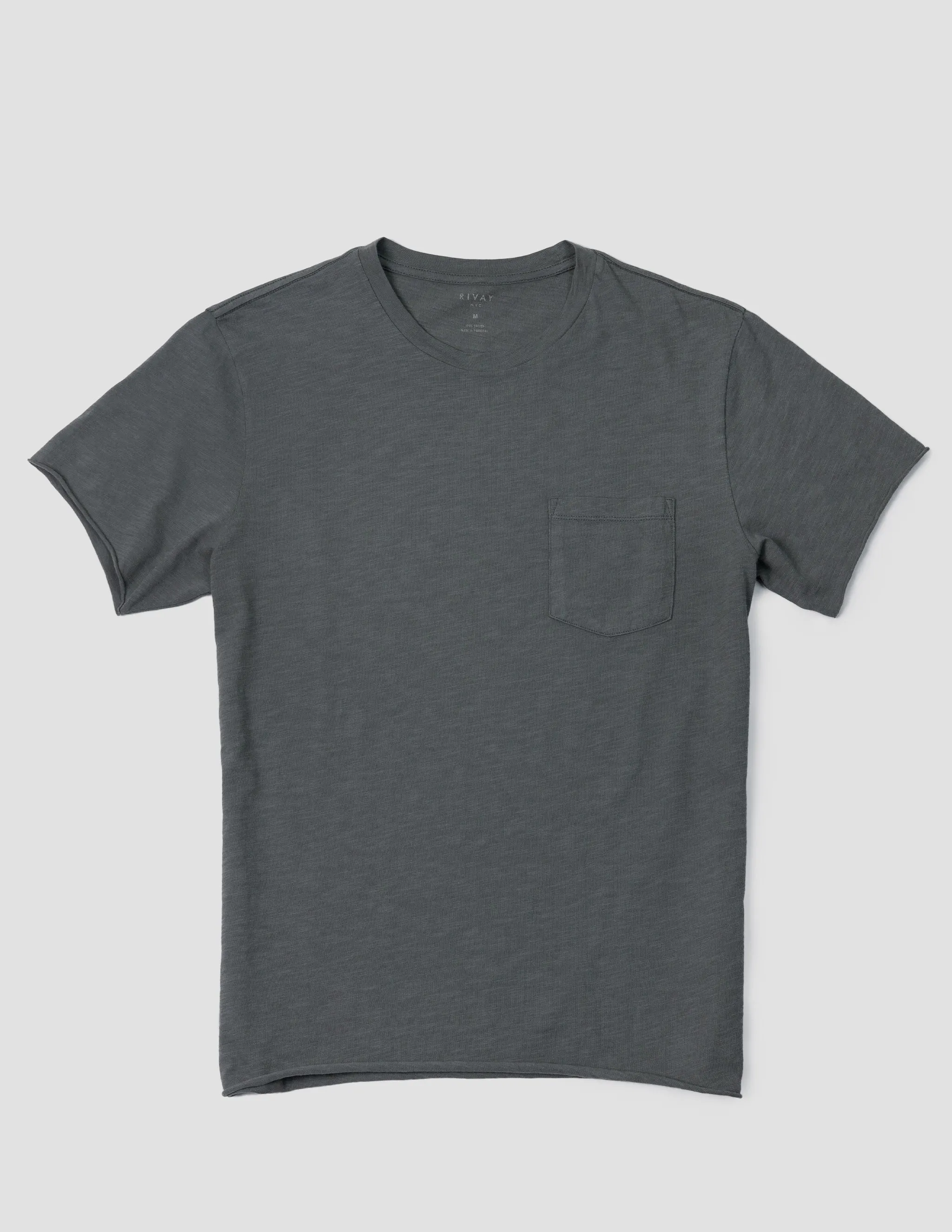 Slub Cotton Pocket Tee in Asphalt