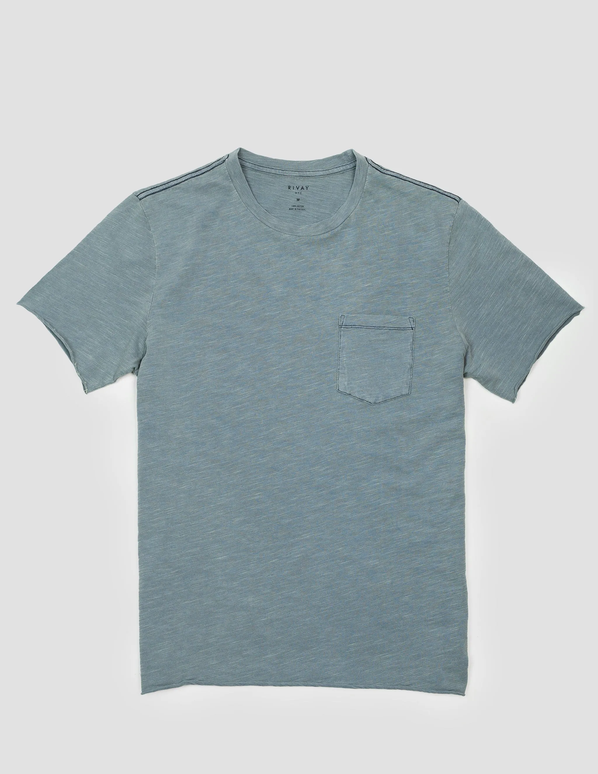 Slub Cotton Pocket Tee in Indigo