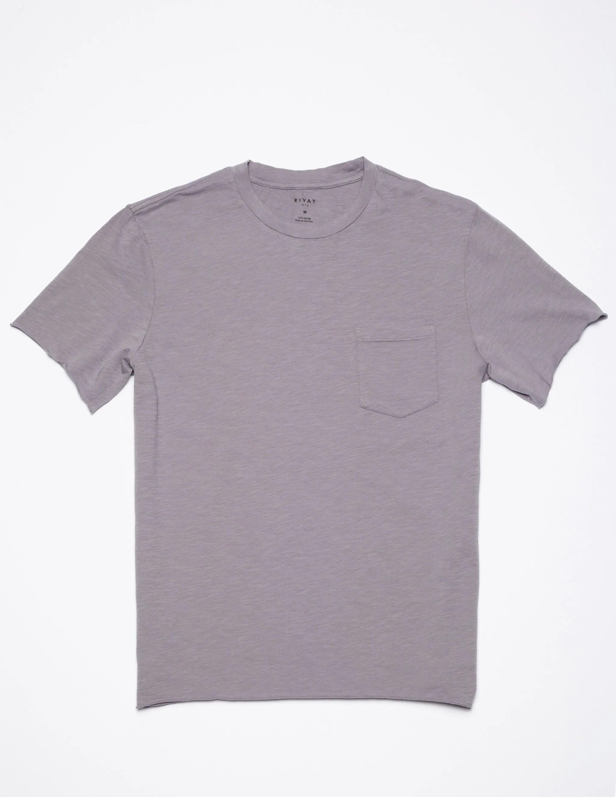 Slub Cotton Pocket Tee in Lavender Stone