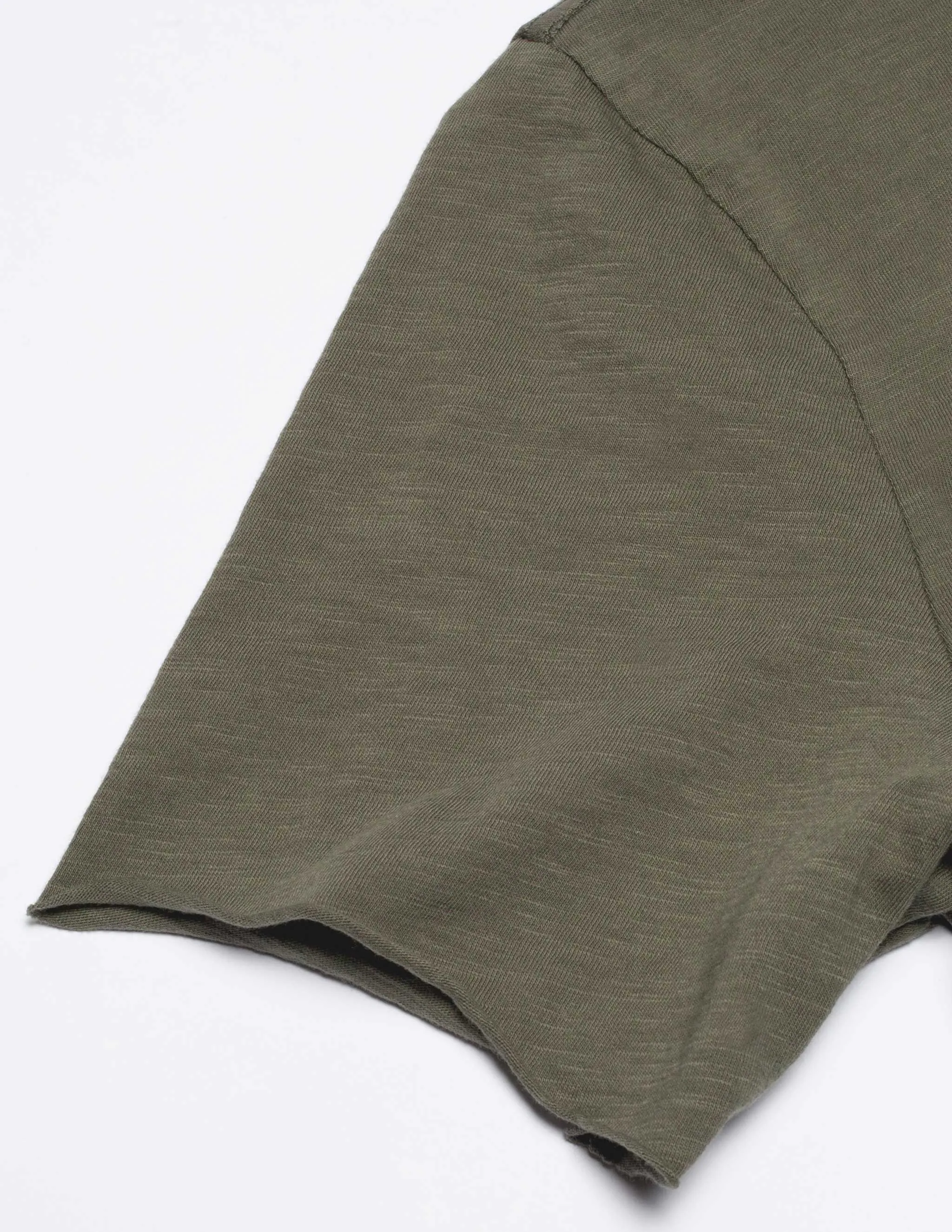 Slub Cotton Pocket Tee in Olive