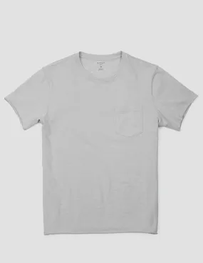 Slub Cotton Pocket Tee in Pale Grey