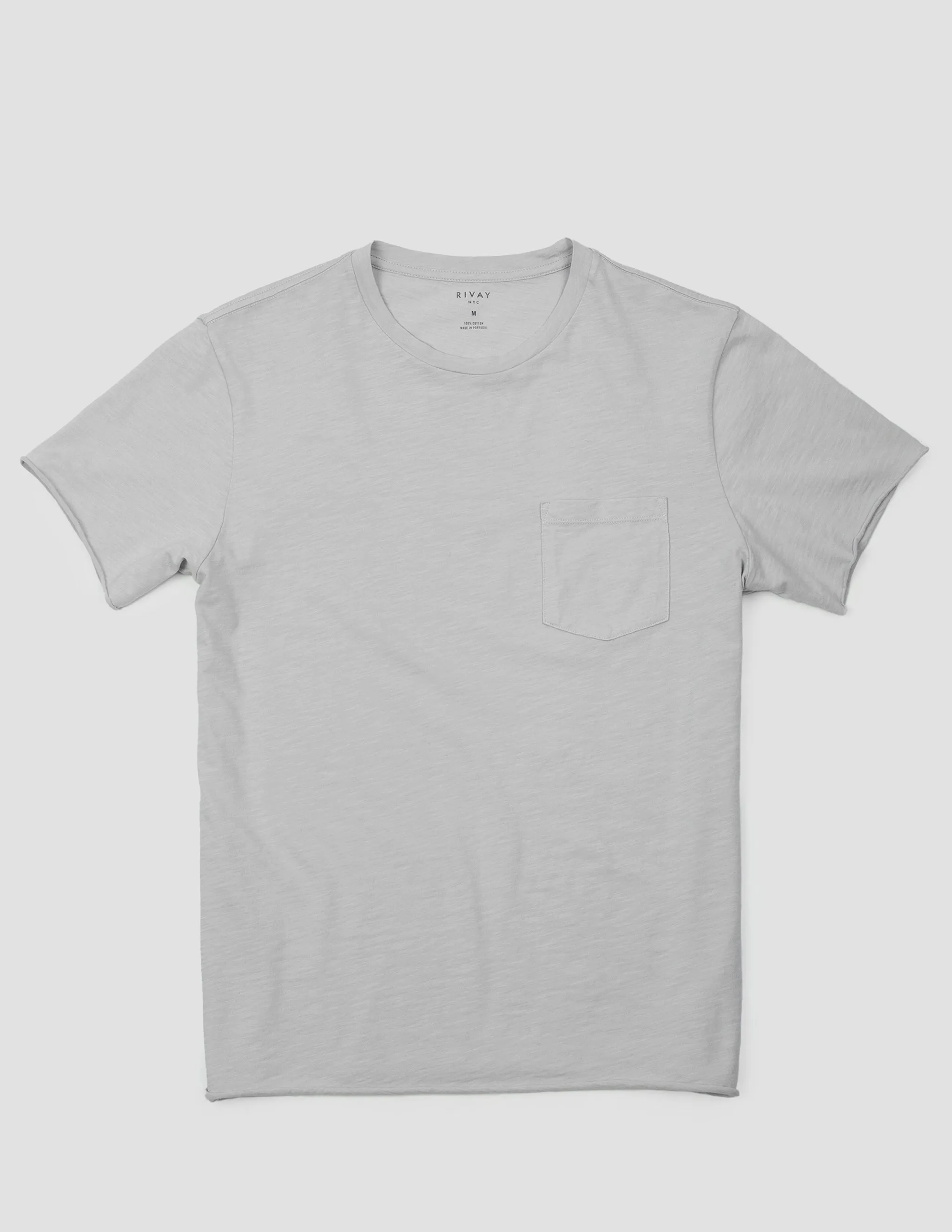 Slub Cotton Pocket Tee in Pale Grey