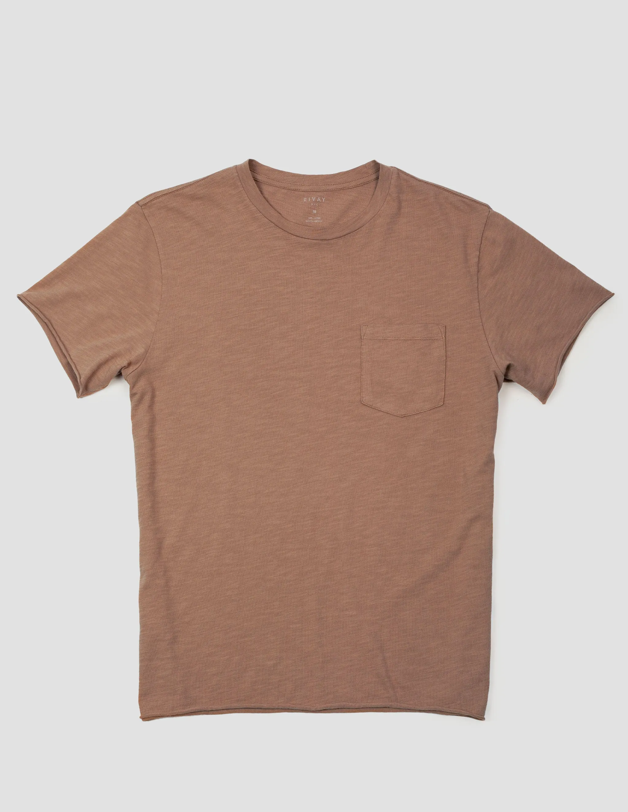 Slub Cotton Pocket Tee in Terracotta