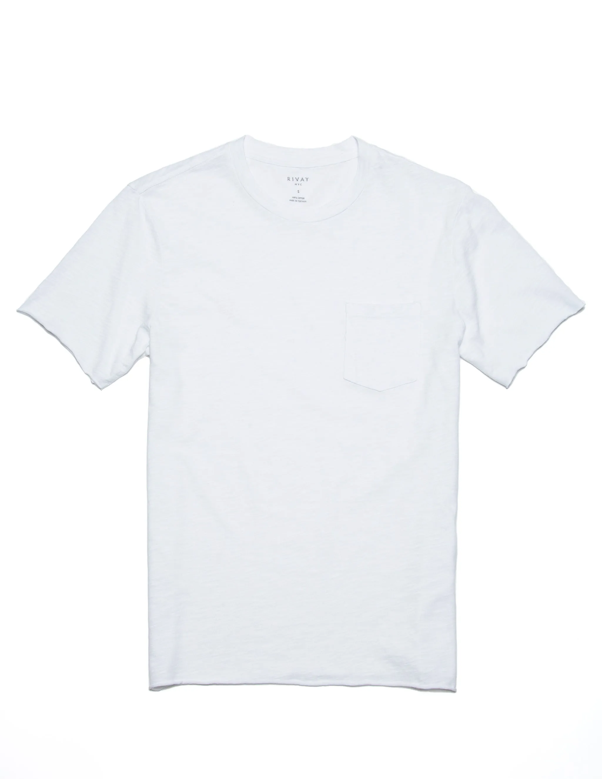 Slub Cotton Pocket Tee in White