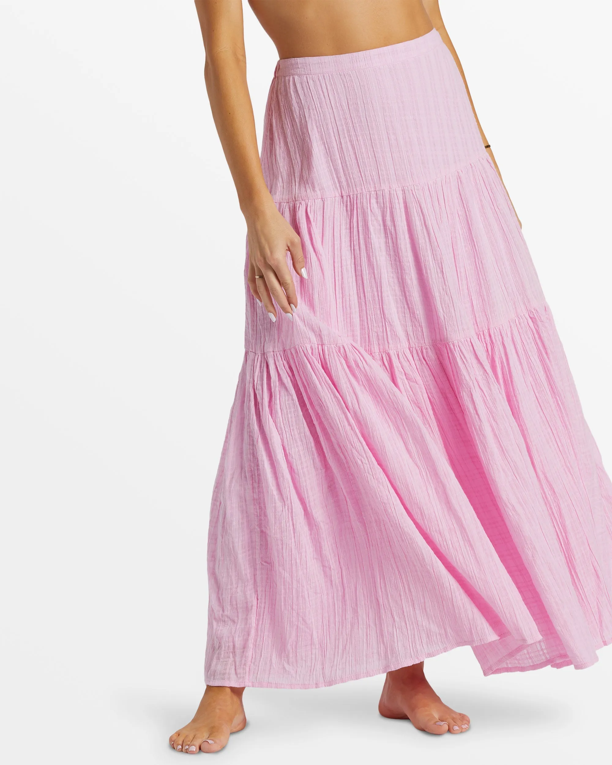 Sol Tiered Maxi Skirt - Pink Dream