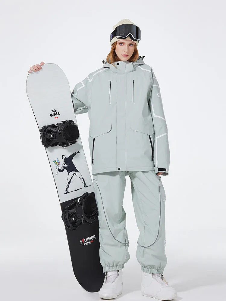 Solid Color Ski & Snowboard Suits with Baggy Snow Pants