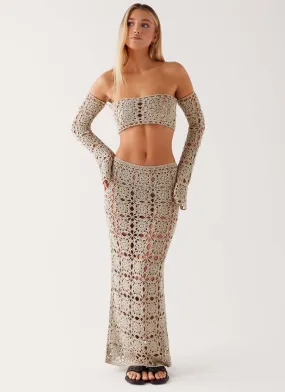 Sorrentino Crochet Maxi Skirt - Sage