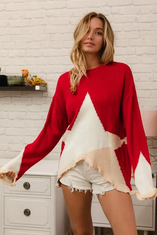 Star On Top Red Sweater