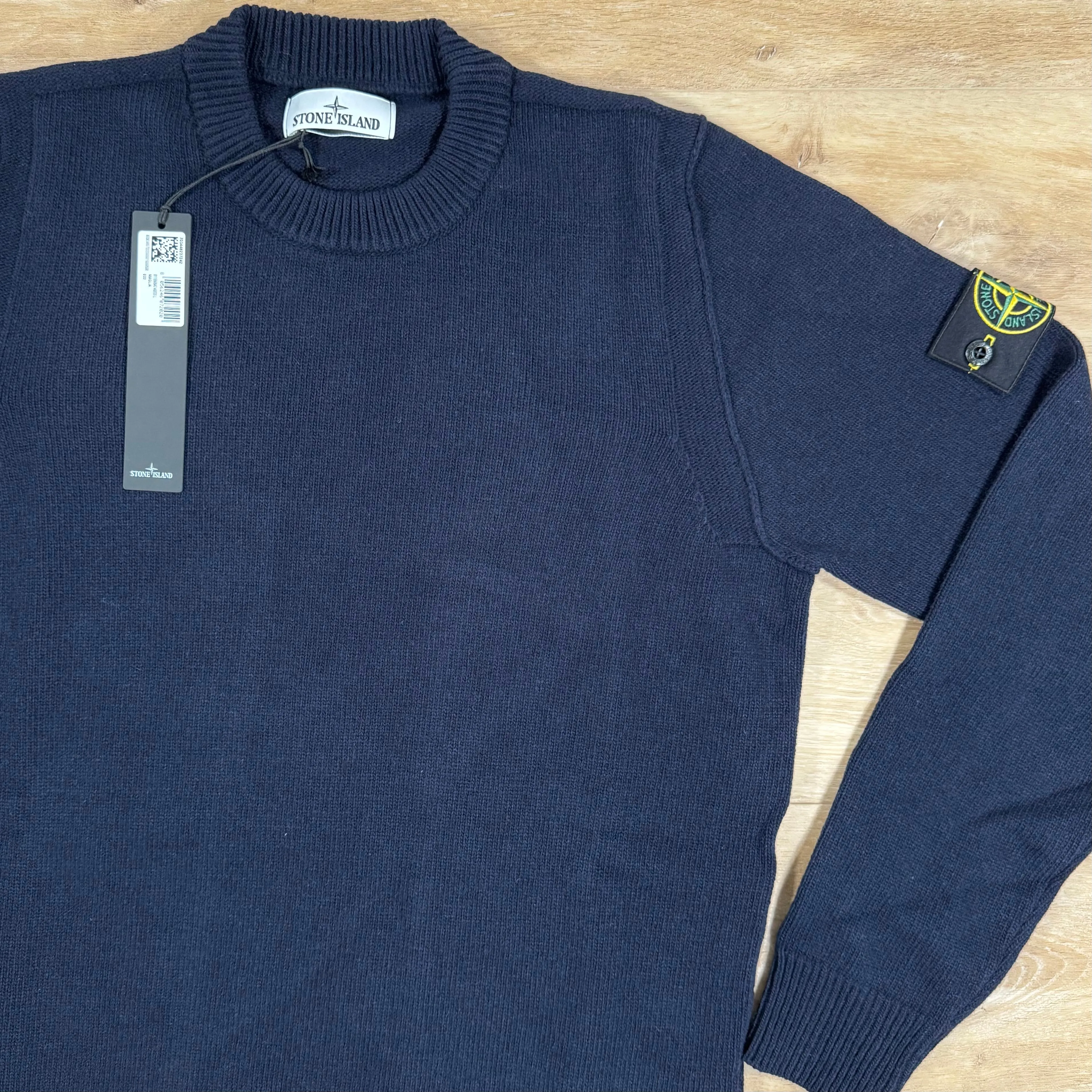 Stone Island Lambswool Crewneck Sweatshirt in Navy