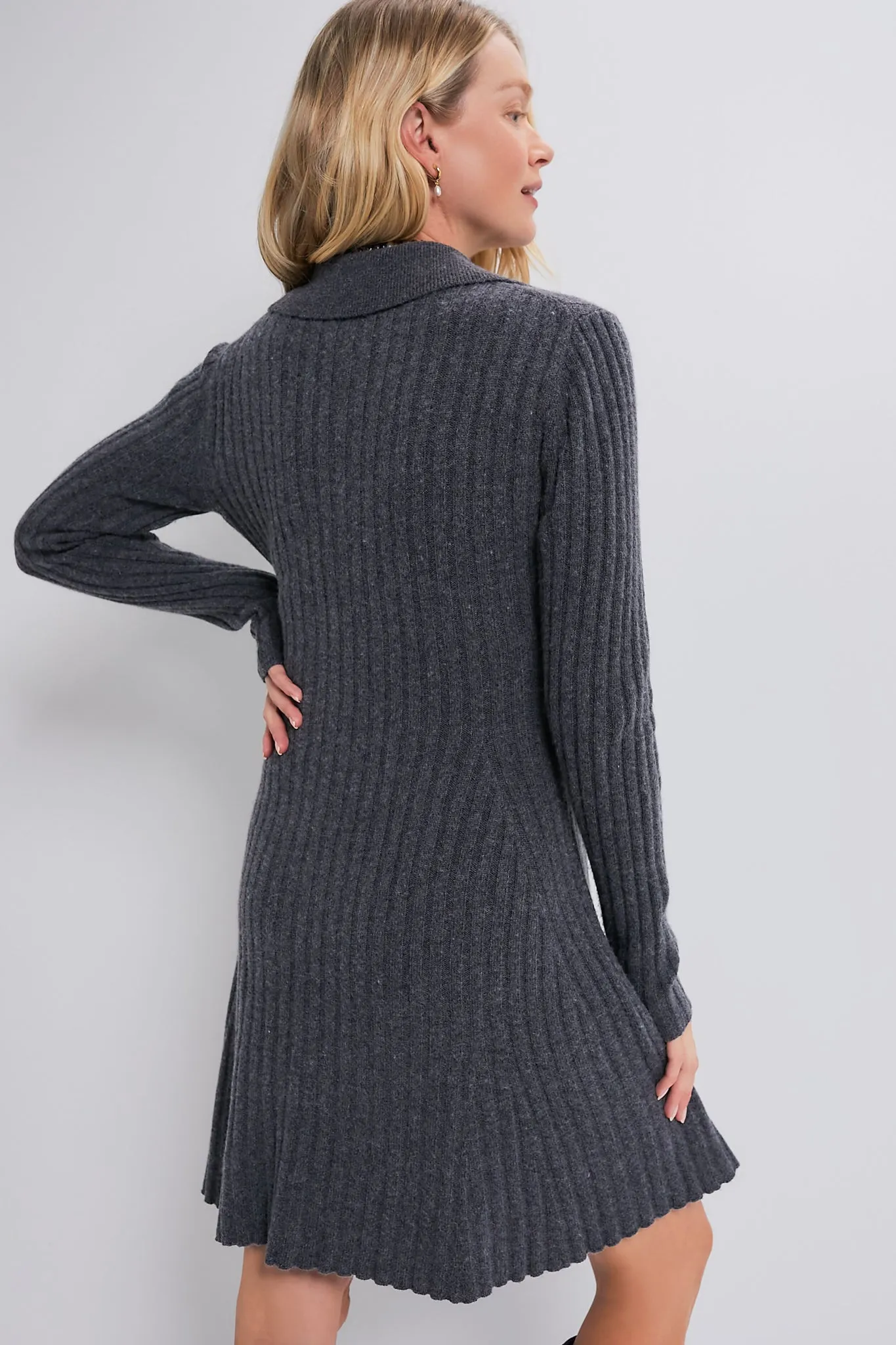 Storm Grey The Addie Polo Sweater Dress