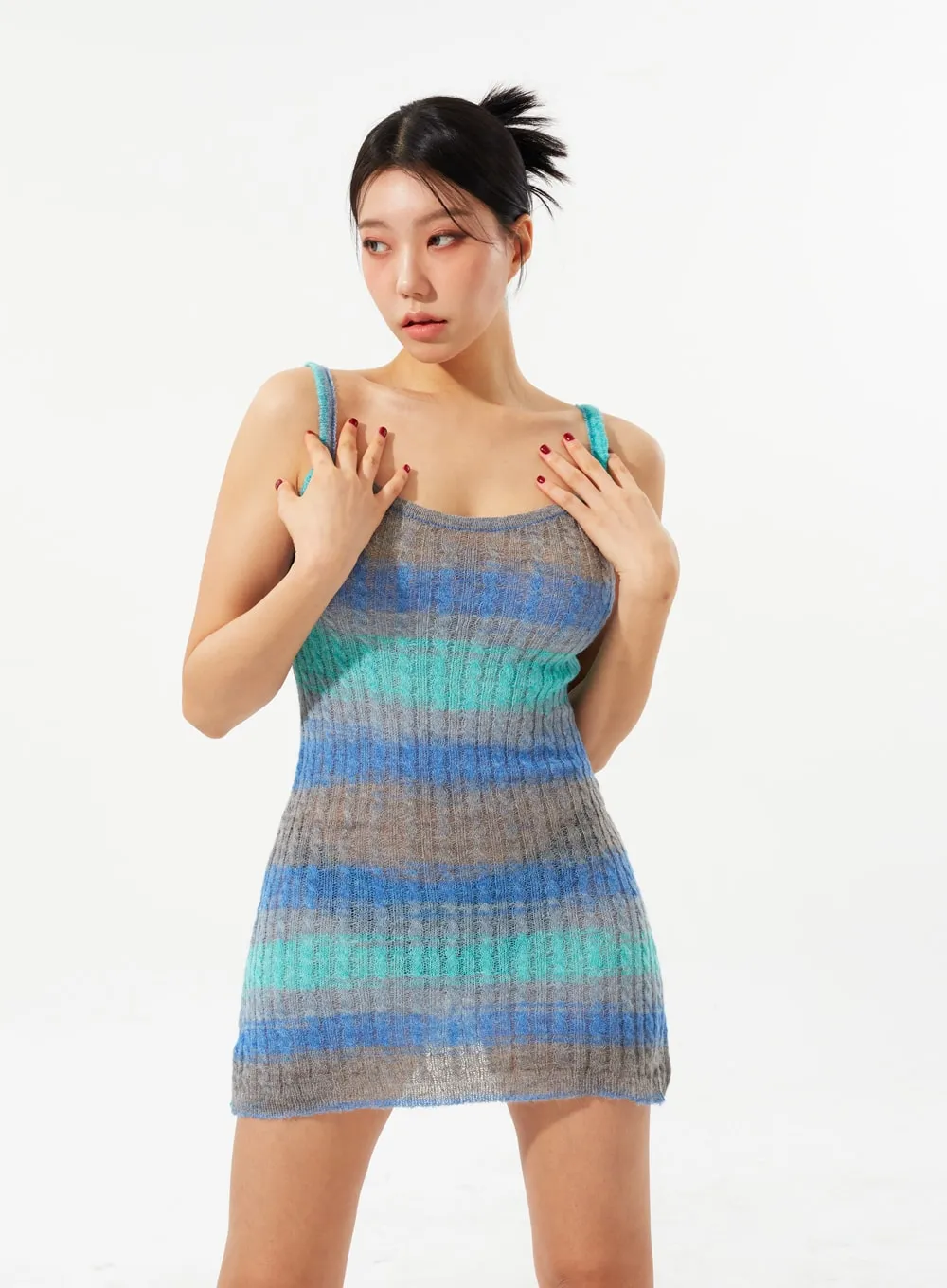 Stripe Knit Mini Dress IM323