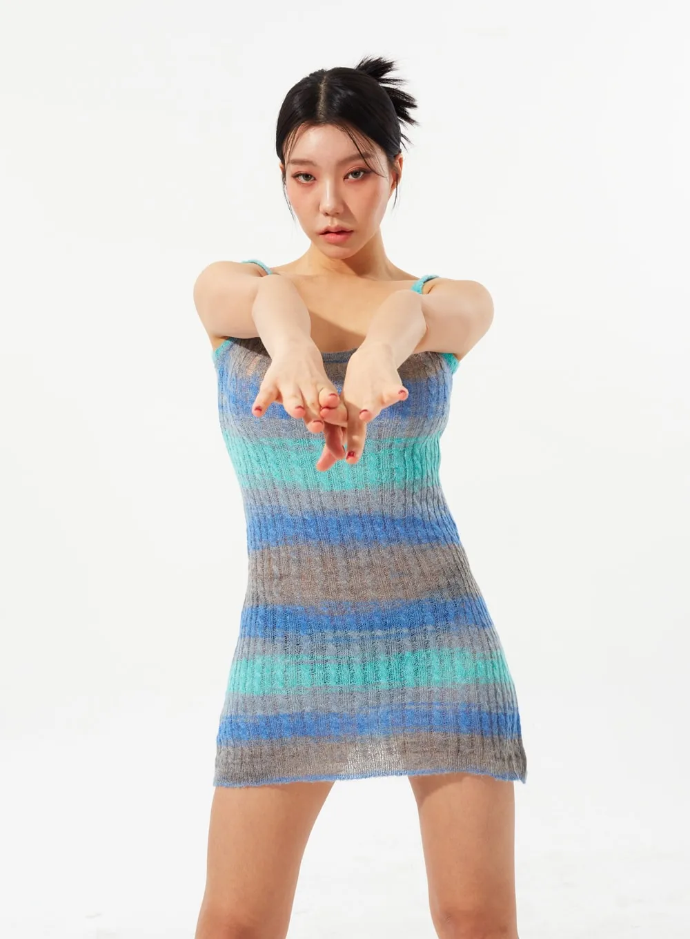 Stripe Knit Mini Dress IM323