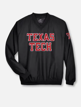 Texas Tech Rugged Football Twill V Neck Windbreaker Pullover