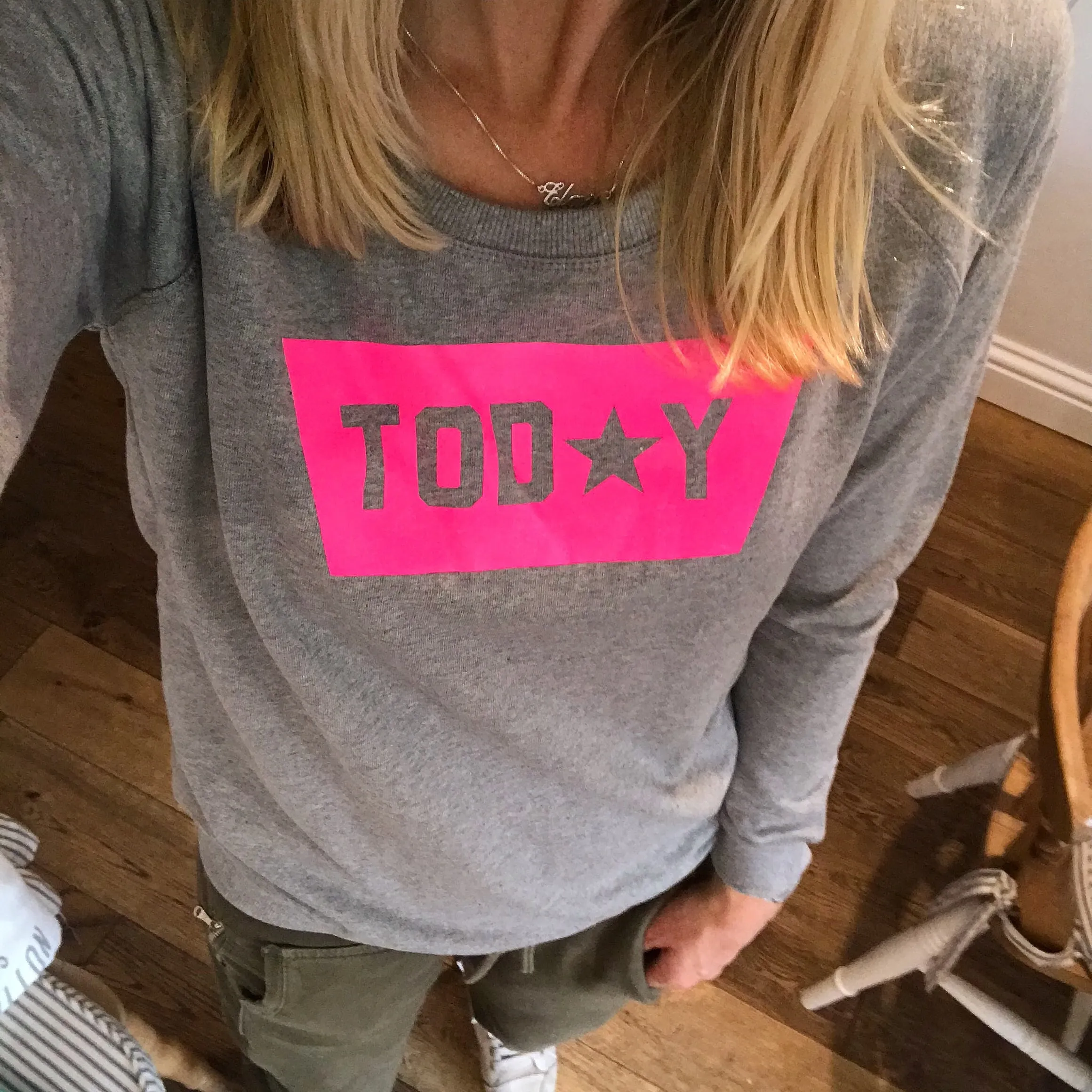 TODAY neon pink sweatshirt