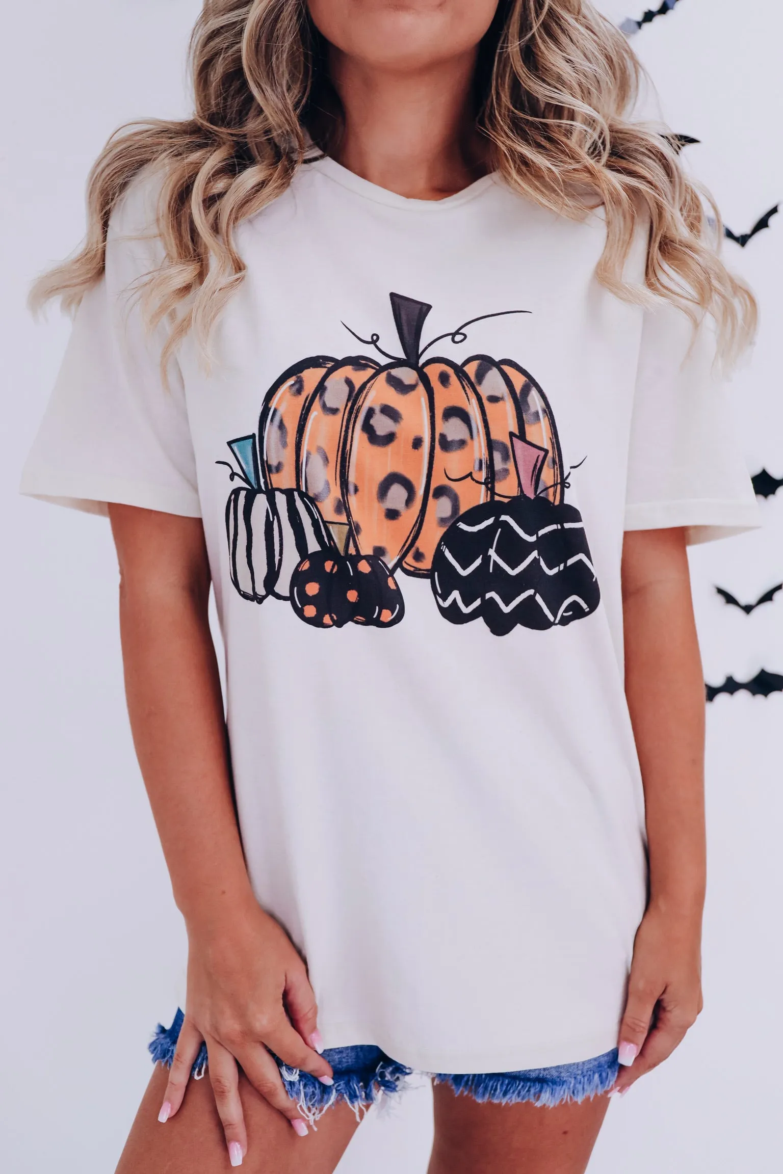 Trendy Print Pumpkin Patch Graphic Tee