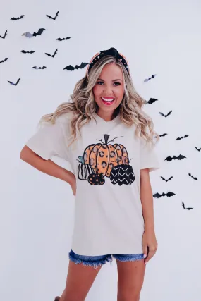 Trendy Print Pumpkin Patch Graphic Tee